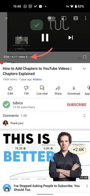 В YouTube для Android теперь можно делиться ссылками на конкретные эпизоды в роликах