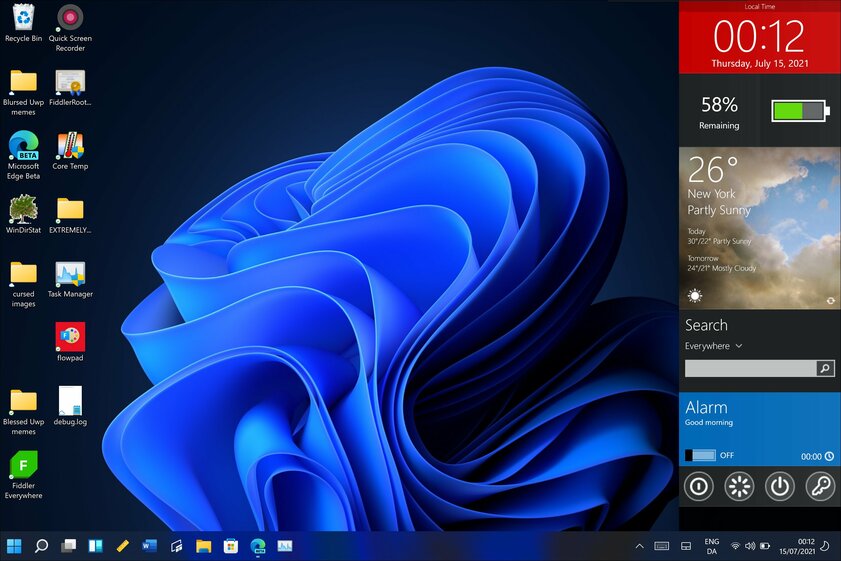 MetroSidebar добавляет в Windows 11 панель виджетов из Vista в стиле Windows 8