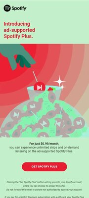 Spotify тестирует дешёвую подписку Plus