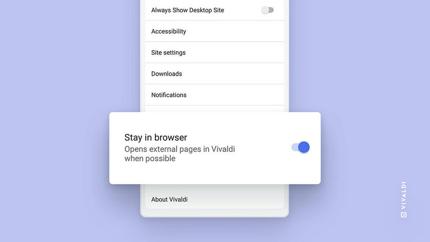Vivaldi теперь может запрещать ссылкам открываться в приложениях