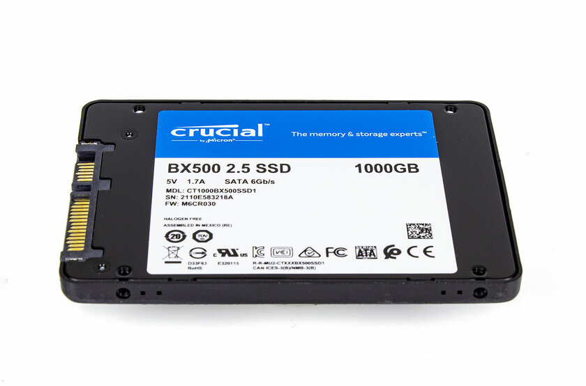 Обзор твердотельного накопителя Crucial BX500: недорогая модель с одним изъяном — Внешний вид, особенности конструкции. 4