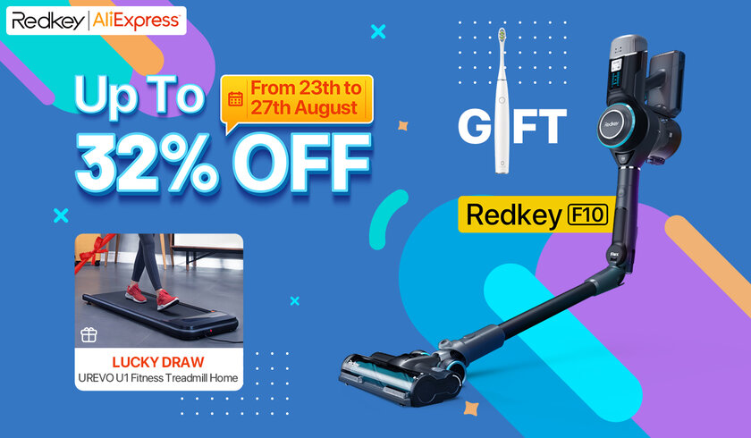 Складной пылесос Redkey F10 с интеллектуальными функциями продаётся со скидкой 80 долларов
