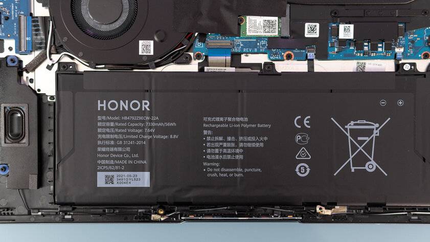 Теперь с Ryzen 5-го поколения. Обзор HONOR MagicBook 15 — Время работы и разъёмы. 1