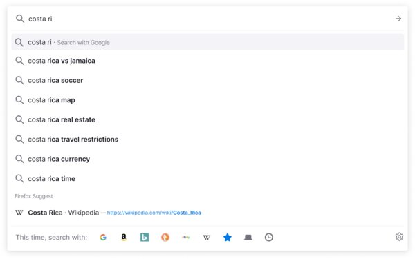В Firefox появились «Подсказки» — полезная функция, дополняющая панель поиска