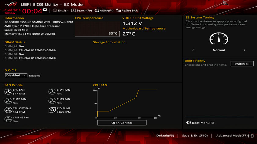 Обзор ASUS ROG STRIX B550-XE GAMING WIFI: идеальная плата для мощного конфига под разгон — UEFI-оболочка BIOS. 1