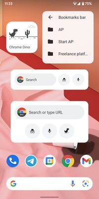 Виджеты Chrome для Android полностью перерисовали. Добавили даже игру про динозавра