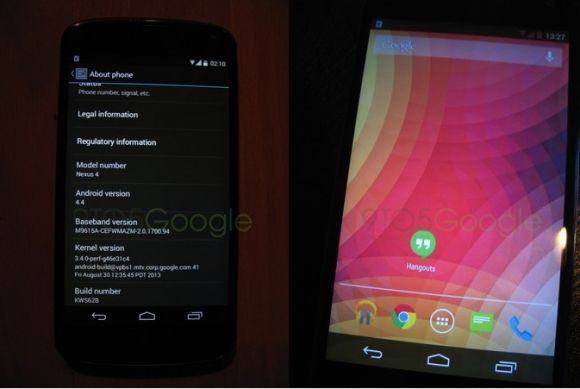Первые фотографии Android 4.4 KitKat