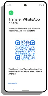 История WhatsApp* теперь переносится с iOS на Android. По кабелю и только на Android 12 😂