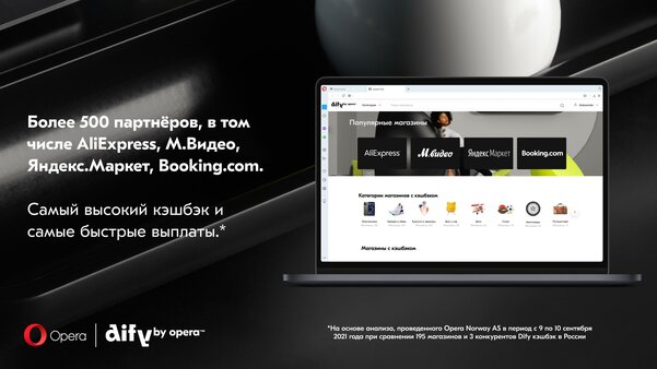 В России заработал встроенный в Opera кэшбэк-сервис Dify