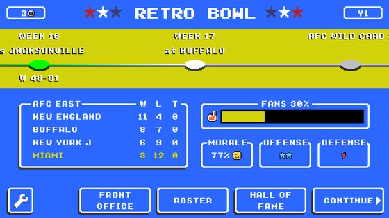 Retro Bowl 1.6.28. Скриншот 6