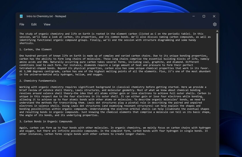 В Windows 11 появился новый блокнот с поддержкой темного режима