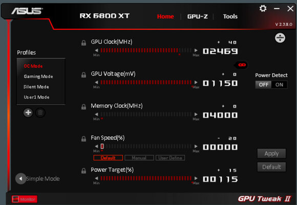 Жидкостное охлаждение вместо воздушного. Обзор ASUS Radeon RX 6800 XT STRIX OC Liquid Cooled — Фирменное ПО. 2