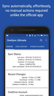 OneSync – автосинхронизация с OneDrive 7.2.2. Скриншот 2