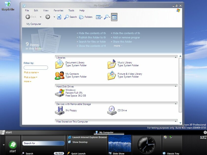 В отменённой Windows были сумасшедшие идеи: полосатая панель задач вокруг Пуска