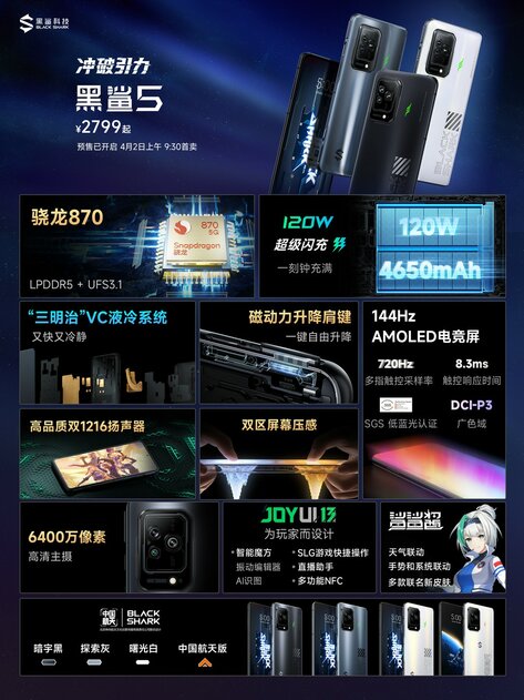 Xiaomi представила игровые, но дешёвые смартфоны Black Shark 5. Pro-версия впечатляет