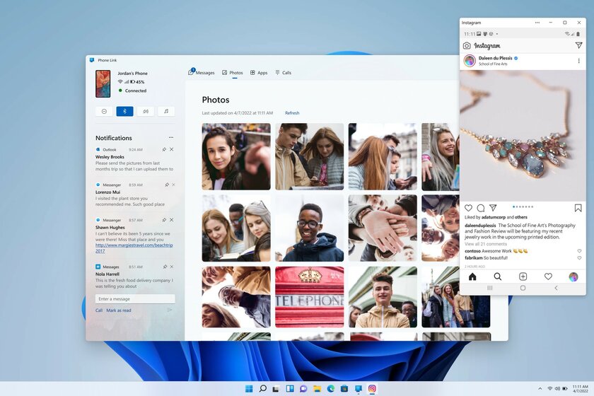 Официальное приложение Your Phone для связи смартфона и ПК стало полностью другим