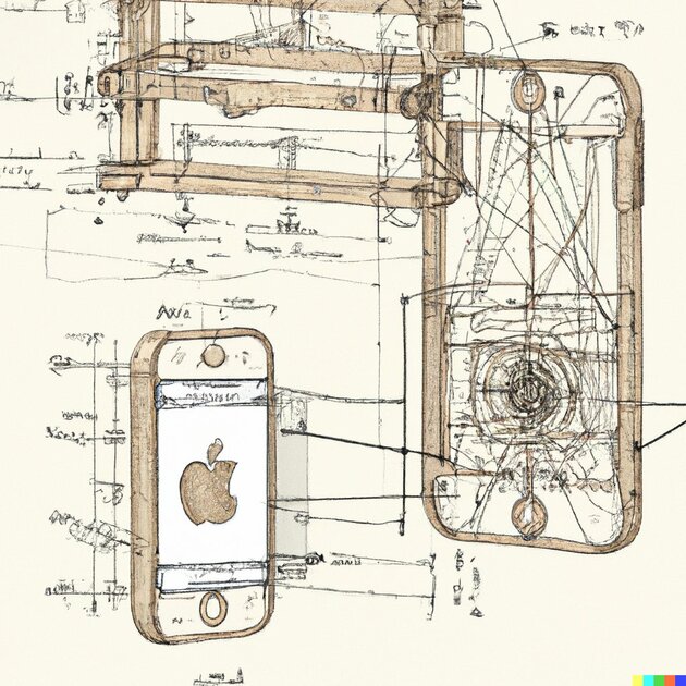 Нейросеть показала, как Леонардо да Винчи проектировал бы iPhone
