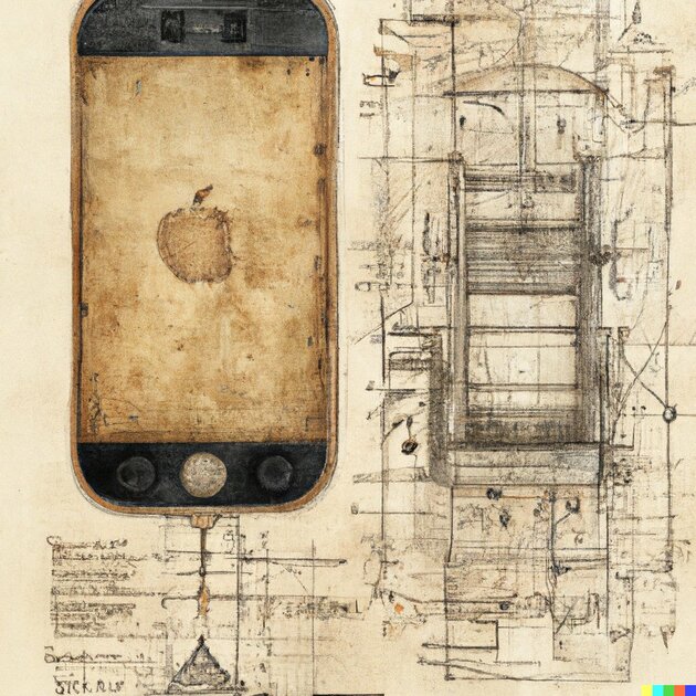 Нейросеть показала, как Леонардо да Винчи проектировал бы iPhone