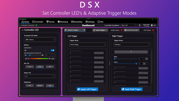 В Steam выходит утилита DSX для настройки DualSense на компьютере