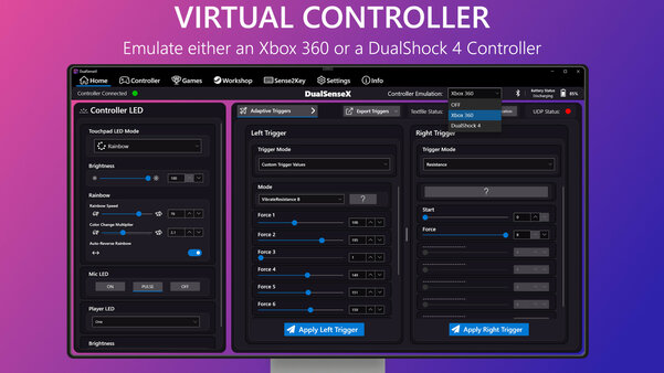 В Steam выходит утилита DSX для настройки DualSense на компьютере
