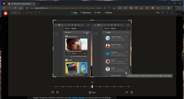 Microsoft тестирует редактор изображений в Edge. Можно добавлять заметки перед сохранением