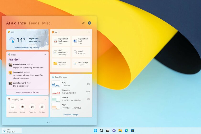 Меню виджетов Windows 11 не удалось. Дизайнер придумал, как сделать его удобнее