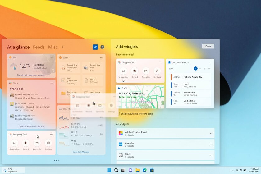 Меню виджетов Windows 11 не удалось. Дизайнер придумал, как сделать его удобнее