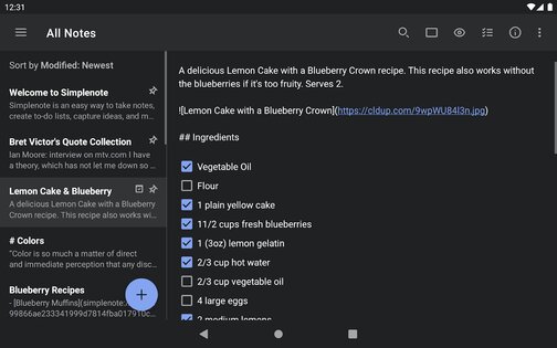 Simplenote 2.35. Скриншот 8