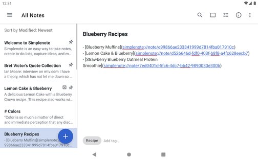 Simplenote 2.35. Скриншот 9