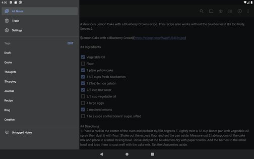 Simplenote 2.35. Скриншот 16