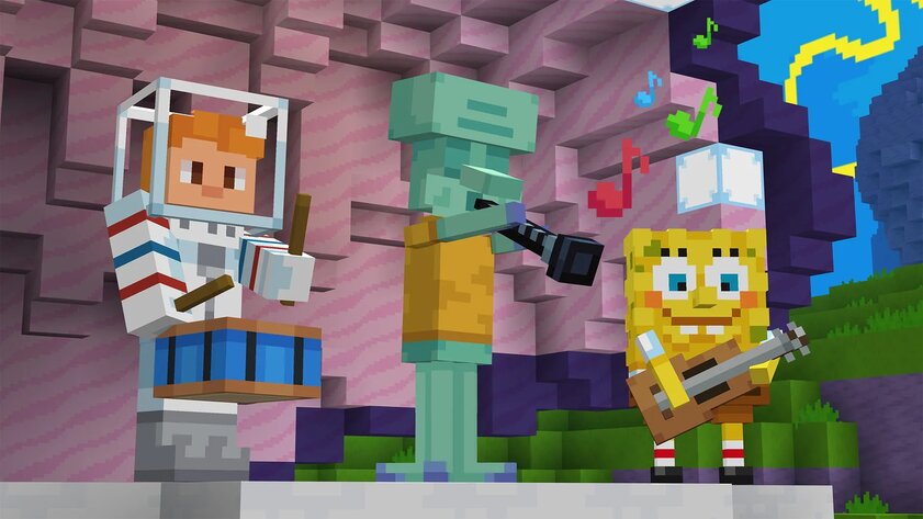 В Minecraft вышло DLC по Губке Бобу: с квестами, коллекционными предметами и странным Патриком