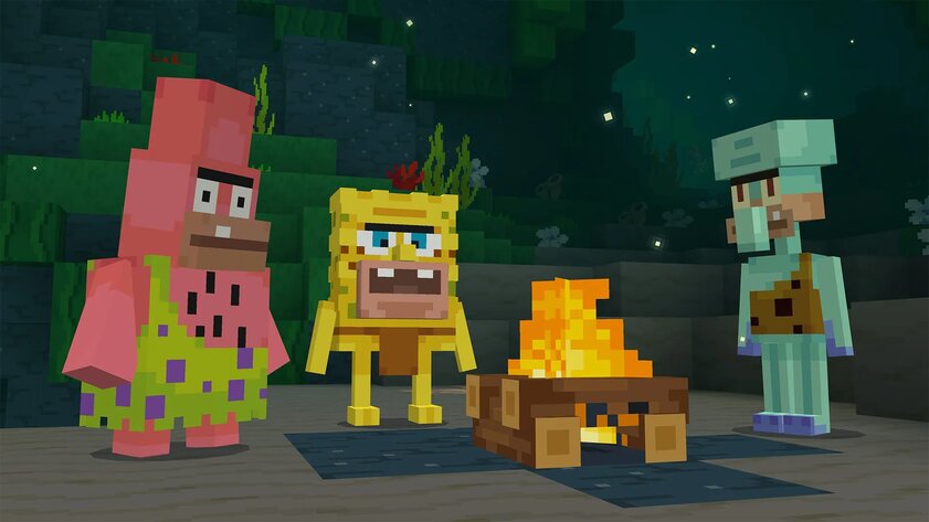 В Minecraft вышло DLC по Губке Бобу: с квестами, коллекционными предметами и странным Патриком