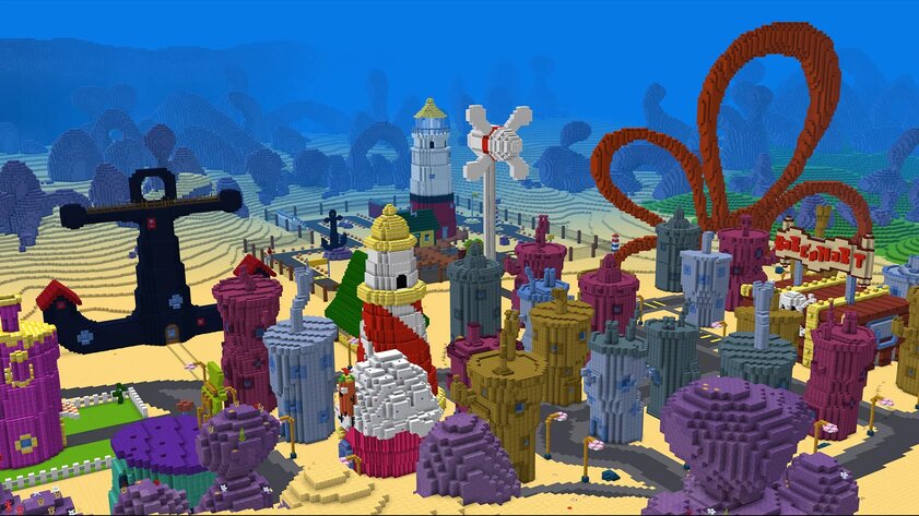 В Minecraft вышло DLC по Губке Бобу: с квестами, коллекционными предметами и странным Патриком