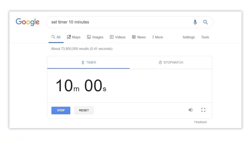 В поиске Google уже нельзя запустить таймер и секундомер. Почему — никто не знает