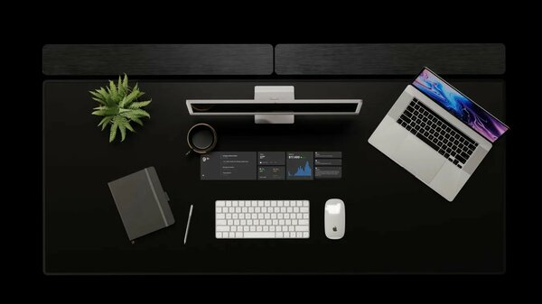 Умный стол от Lumina имеет встроенный OLED-экран. Выглядит, как в научной фантастике