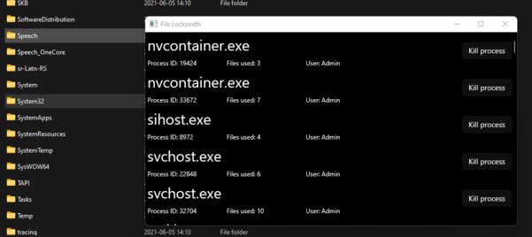 Эта утилита для Windows покажет, какие программы используют выбранный файл. Она от Microsoft