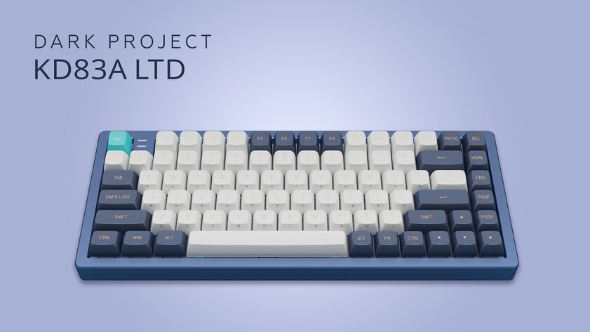 Dark Project представила флагманскую механическую клавиатуру KD83a: для игр, работы и не только