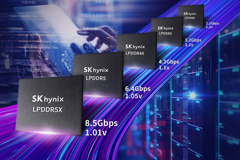 SK Hynix представила самую эффективную память LPDDR5X: 8,5 Гбит/сек при пониженном энергопотреблении