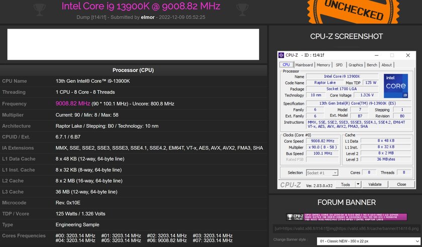 Новый мировой рекорд: оверклокер разогнал Intel Core i9-13900K до 9,0 ГГц