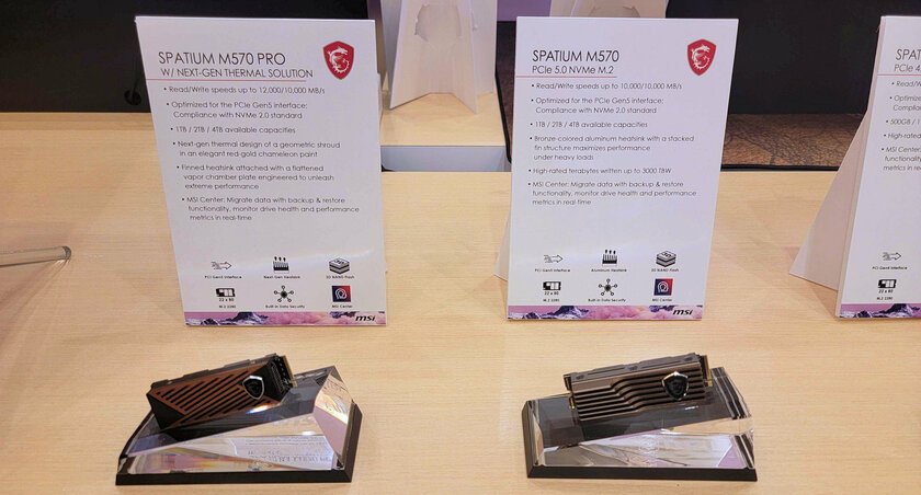 MSI представила SSD Spatium M570 Pro с интерфейсом PCIe 5.0 и скоростью чтения/записи до 12 ГБ/сек