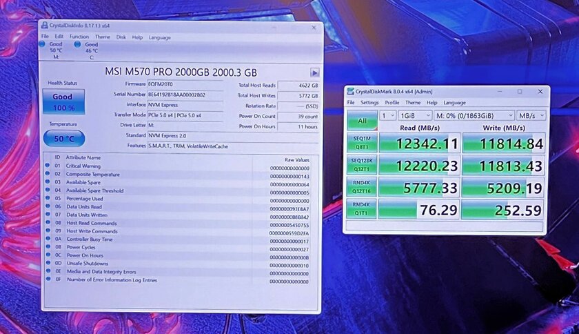 MSI представила SSD Spatium M570 Pro с интерфейсом PCIe 5.0 и скоростью чтения/записи до 12 ГБ/сек