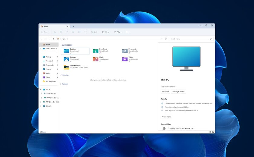 Проводник в Windows сильно меняется: новая панель свойств и главный экран