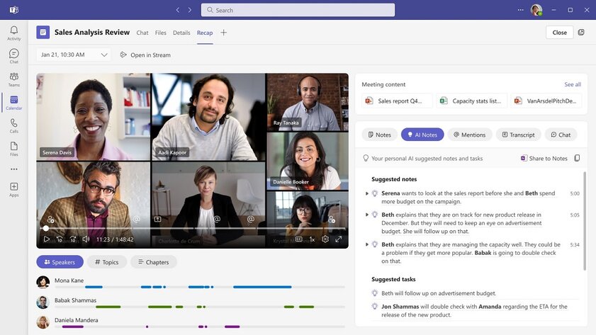 Краткие тезисы по конференциям и разделение на главы: в Microsoft Teams встроили ChatGPT