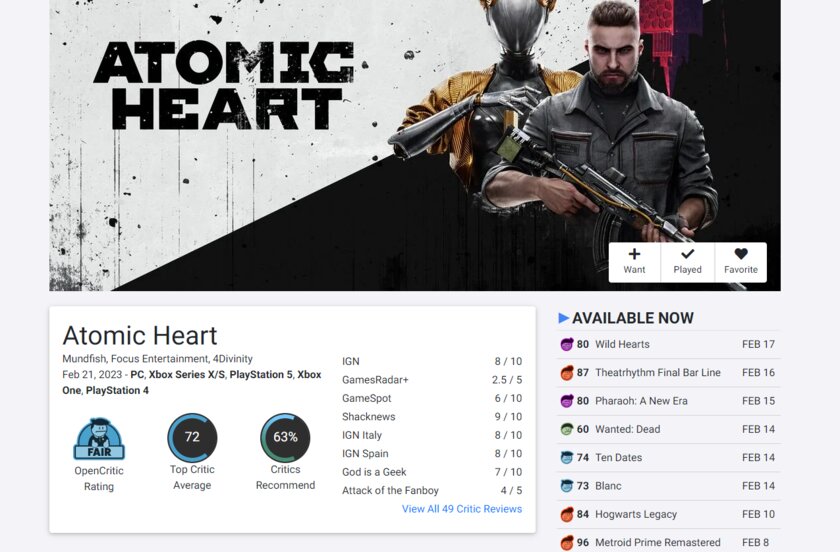 От игры года до посредственной стрелялки: появились первые оценки Atomic Heart