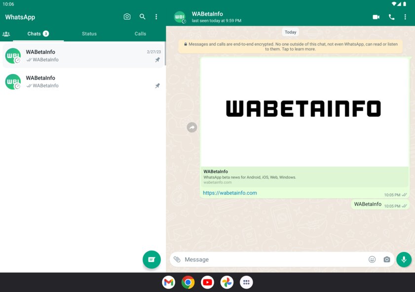 WhatsApp тестирует новый двухпанельный интерфейс для планшетов и складных смартфонов