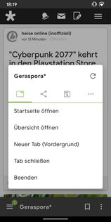 FOSS Browser 21.0. Скриншот 2