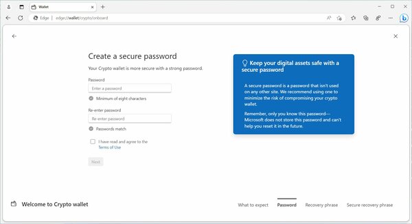 Microsoft тестирует криптовалютный кошелёк, встроенный в браузер Edge