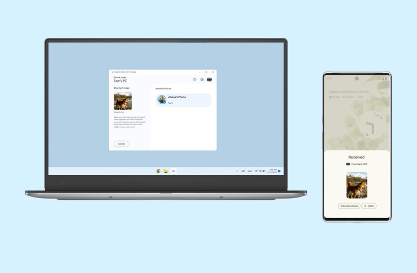 Google упростила обмен файлами между Android и Windows — с Nearby Share он удобнее и быстрее