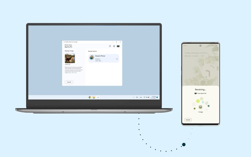 Технологию передачи файлов Nearby Share из Android портировали на macOS. Она заработает и на iOS