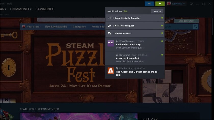 Steam для Windows крупно обновился: новая панель инструментов, заметки и многое другое